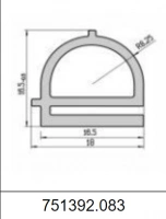 Силиконовый уплотнитель Е-образный 751392.083